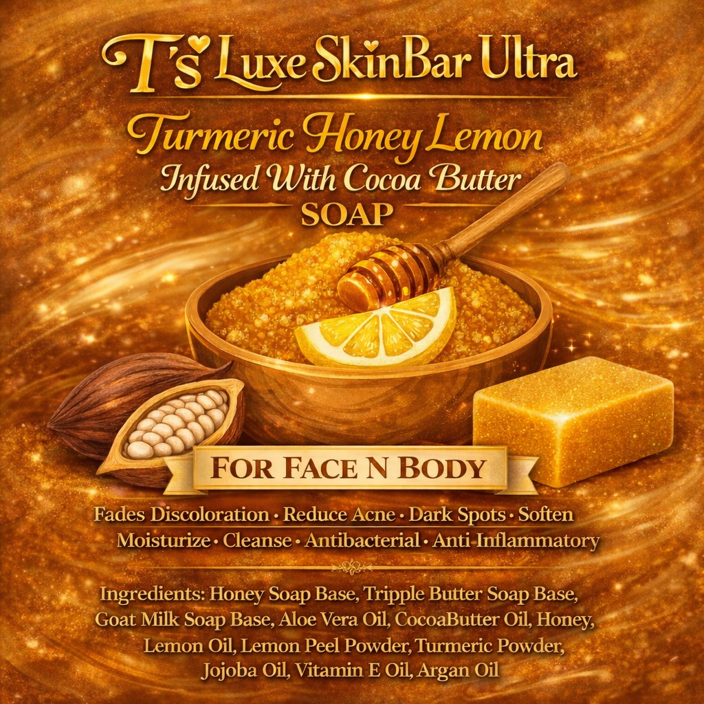 Honey Lemon Turmeric Cocoa Shea Infused soap