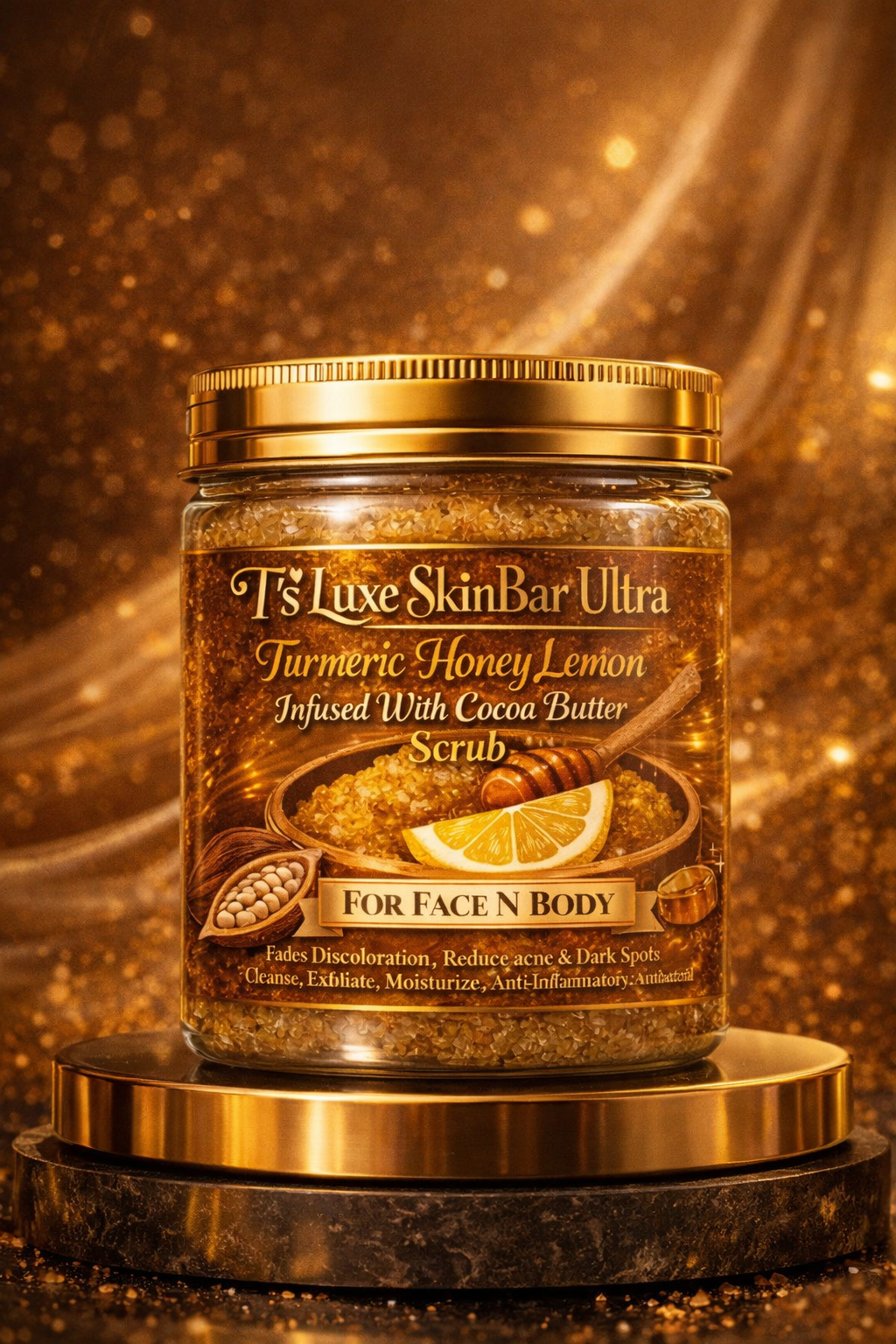 Turmeric Honey Lemon Infused With Cocoa Butter Whipped Scrub